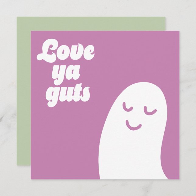 Love ya guts - Probiotic Valentine Julkort (Fram/baksida)