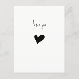 Love Ya Söt Hjärtat Minimalistisk Vykort