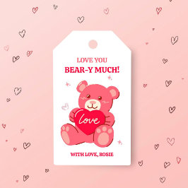 Love You Bear-y Much Valentine Gift Tag Presentetikett