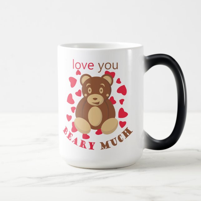 Love you beary much for Valentine's Day Magisk Mugg (Höger)