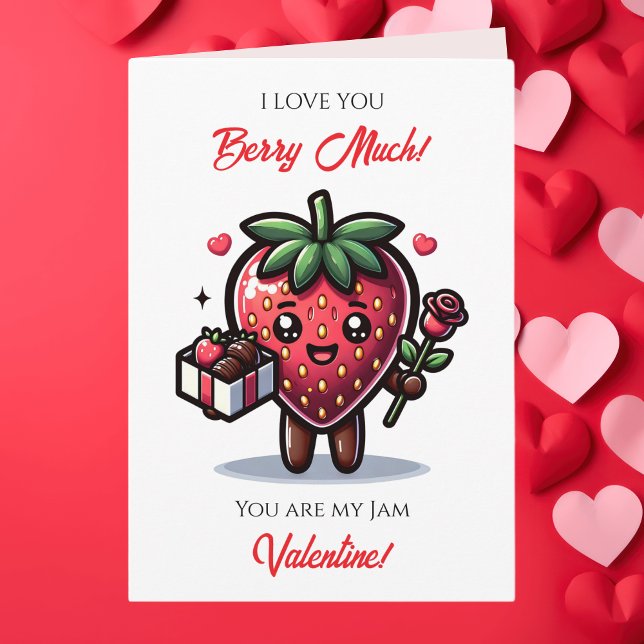 Love You Berry much | Cute Valentine's Day Pun Kort (Skapare uppladdad)