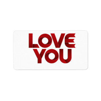 Love You – Bold Romantic Typography Adressetikett