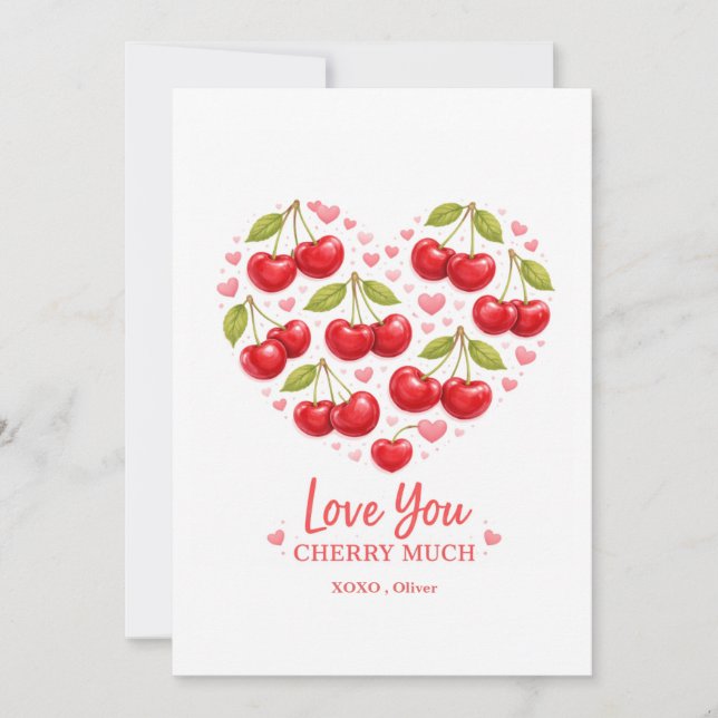 Love You Cherry Much Valentine's Day Card (Framsida)