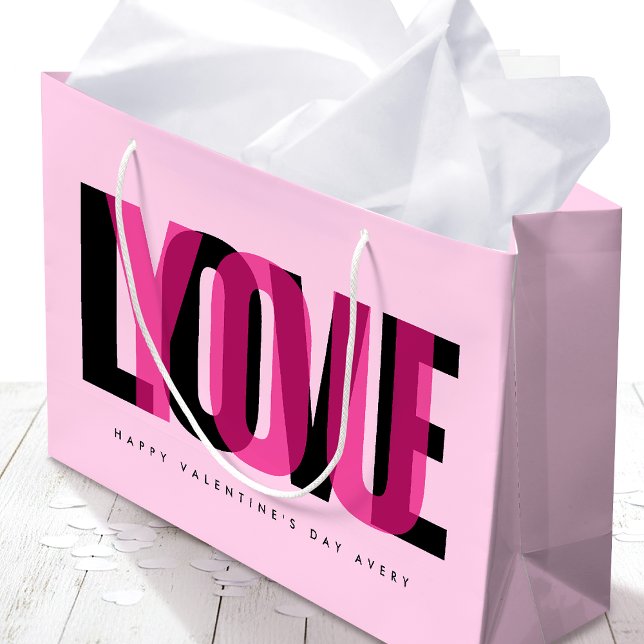Love You Custom Name Happy Valentine's Day Pink (Skapare uppladdad)