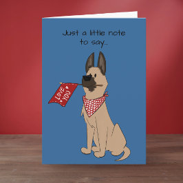 Love You Cute Dog Blank Folded Greeting Card Kort