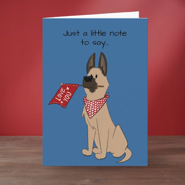 Love You Cute Dog Blank Folded Greeting Card Kort (Skapare uppladdad)