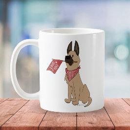Love You Cute Dog Cartoon White Simple Mug Kaffemugg