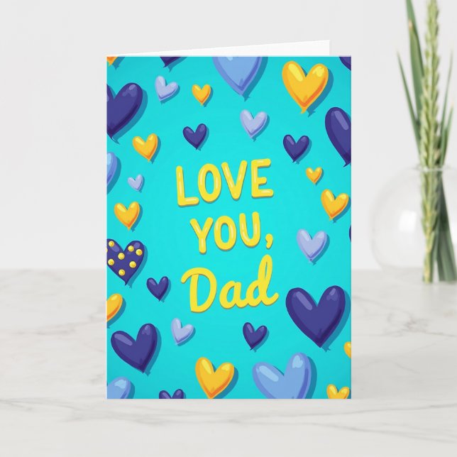Love You Dad Heartfelt Card Kort (Framsida)