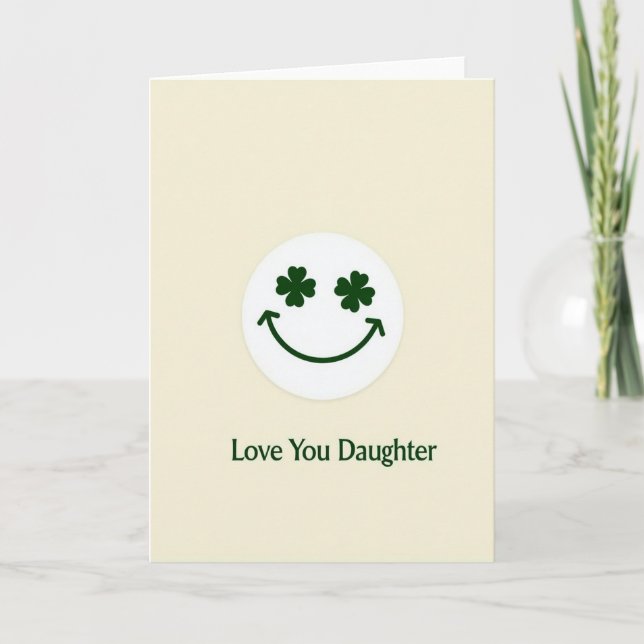 Love You Daughter Simple Card Kort (Framsida)
