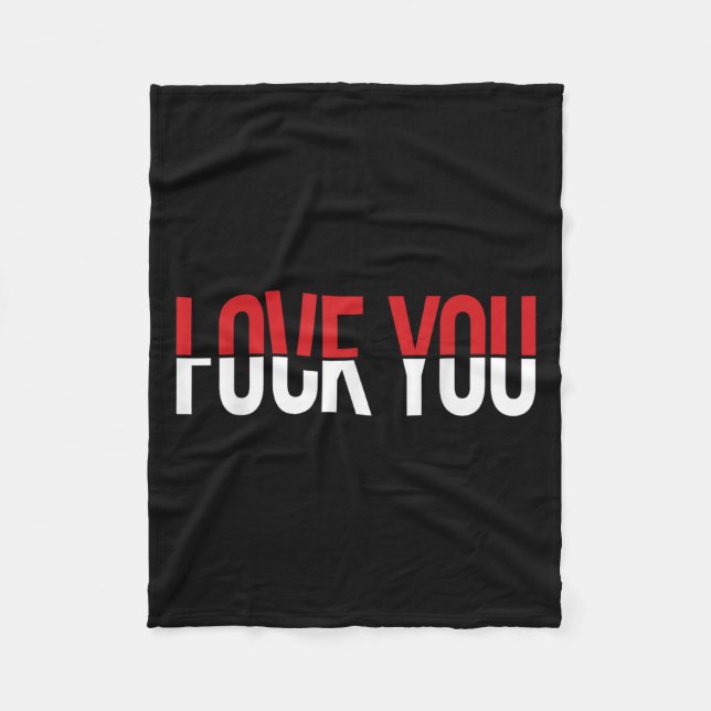Love You Fck You Funny Meme  Fleecefilt (Framsidan)