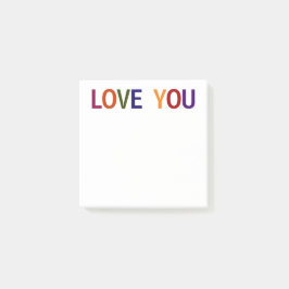 Love You Flerfärgad 3 x 3 Post-it Block