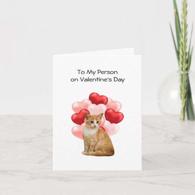 Love You / Från katten Alla hjärtans dag  Helgkort (Framsida)