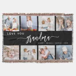 Love You Grandma 8 Photo Collage Black and White Filt