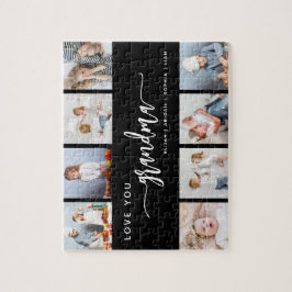 Love You Grandma 8 Photo Collage Black and White Pussel