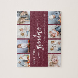 Love You Grandma 8 Photo Collage Burgundy Pussel