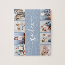 Love You Grandma 8 Photo Collage Dusty Blue Pussel