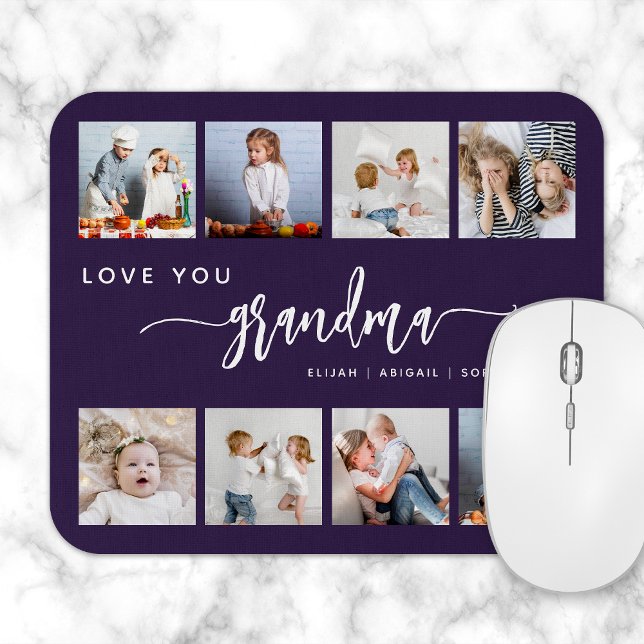 Love You Grandma 8 Photo Collage Purple Musmatta (Skapare uppladdad)