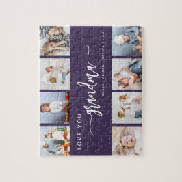 Love You Grandma 8 Photo Collage Purple Pussel