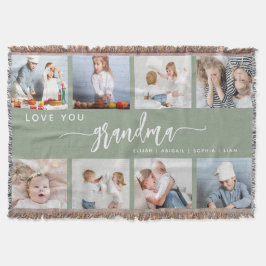 Love You Grandma 8 Photo Collage Sage Green Filt
