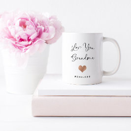 Love You Grandma | Handwritten Script and Heart Kaffemugg
