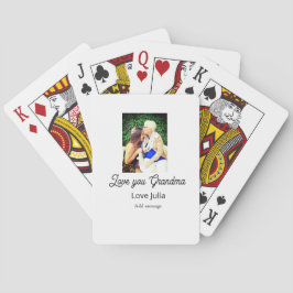 Love you Grandma photo name love message grandkids Casinokort
