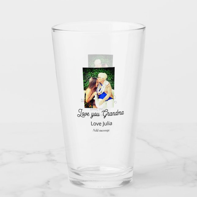 Love you Grandma photo name love message grandkids Glaskopp (Framsida)