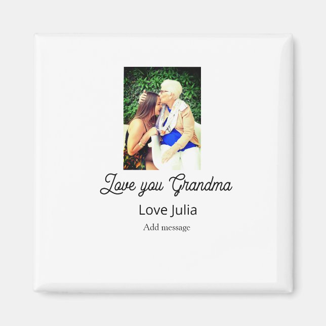 Love you Grandma photo name love message grandkids Magnet (Framsidan)