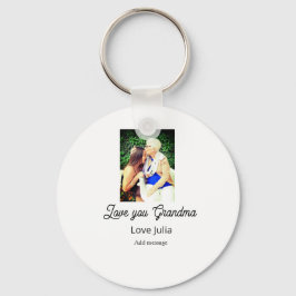 Love you Grandma photo name love message grandkids Nyckelring