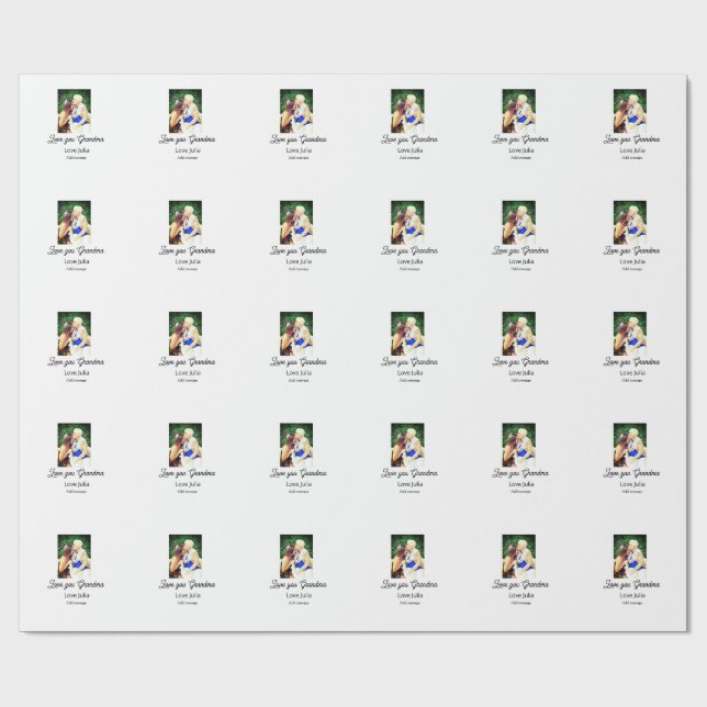 Love you Grandma photo name love message grandkids Presentpapper (Platt)