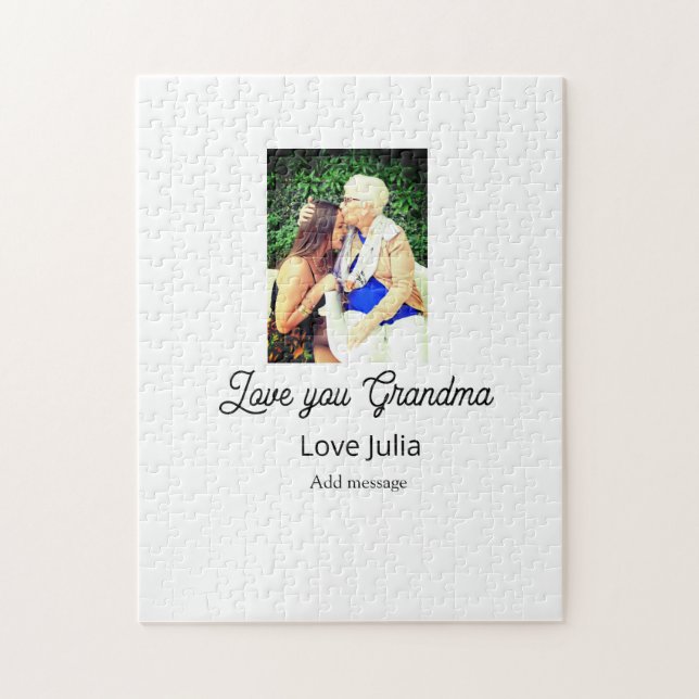 Love you Grandma photo name love message grandkids Pussel (Vertikal)
