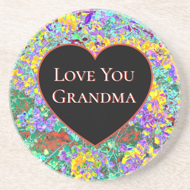  "Love You Grandma" Sandstone Coaster Underlägg (Framsidan)