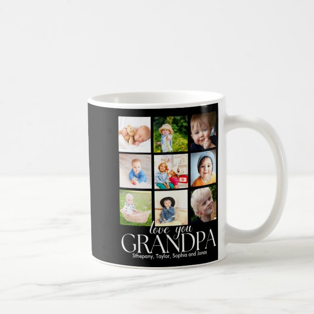 Love You Grandpa Beautiful Collage 9 Photos  Kaffemugg (Höger)