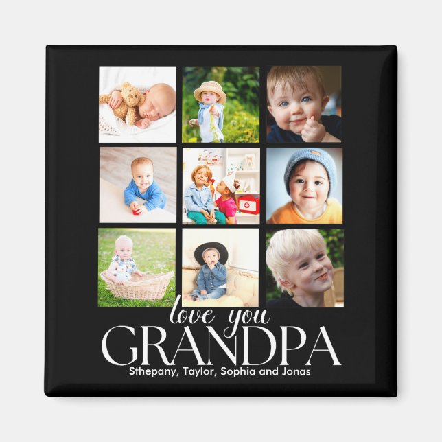 Love You Grandpa Beautiful Collage 9 Photos  Magnet (Framsidan)