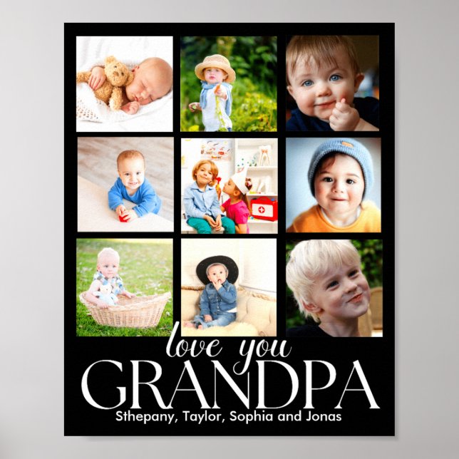 Love You Grandpa Beautiful Collage 9 Photos  Poster (Framsidan)