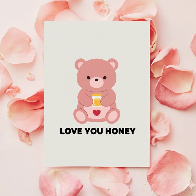 Love You Honey Card for Boyfriend Valentine Julkort (Skapare uppladdad)