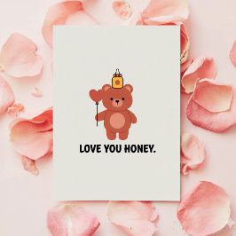 Love You Honey Card for Wife Valentine Gift Julkort