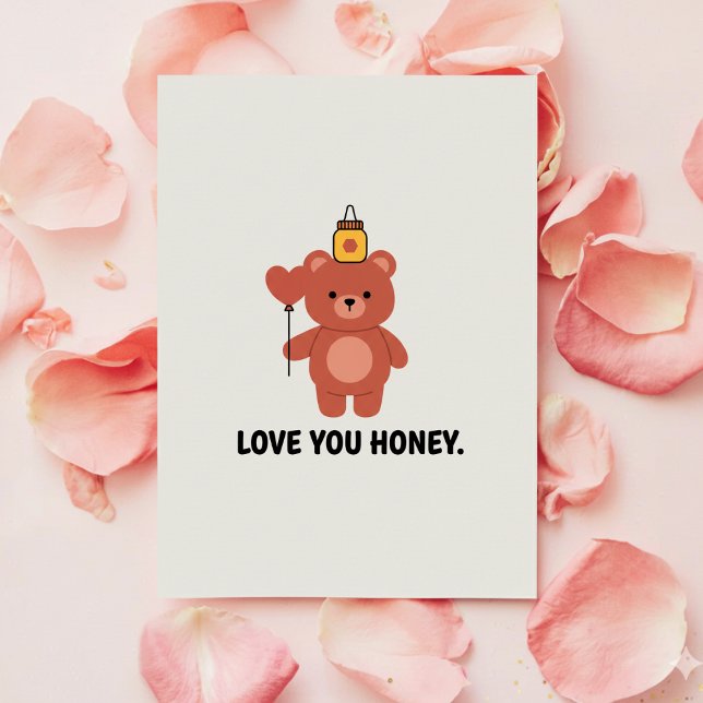 Love You Honey Card for Wife Valentine Gift Julkort (Skapare uppladdad)