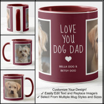 Love You Hund Pappa Fotos Moderna Maroon C31 & Vit