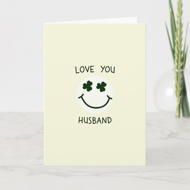 Love You Husband Smiling Card Kort (Framsida)