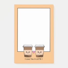 Love You Latte Kaffe Post-it Block
