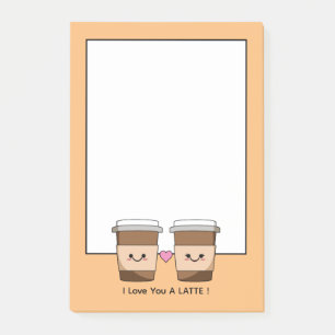 Love You Latte Kaffe Post-it Block