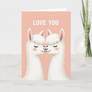 Love You Llama Kiss Card Kort