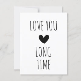 Love You Long Time Typografi Hjärta Vykort