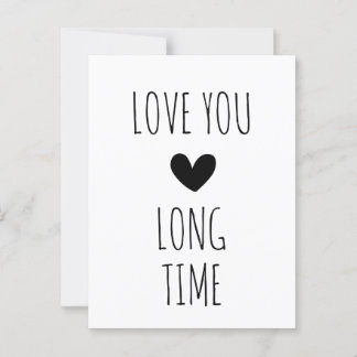 Love You Long Time Typografi Hjärta Vykort