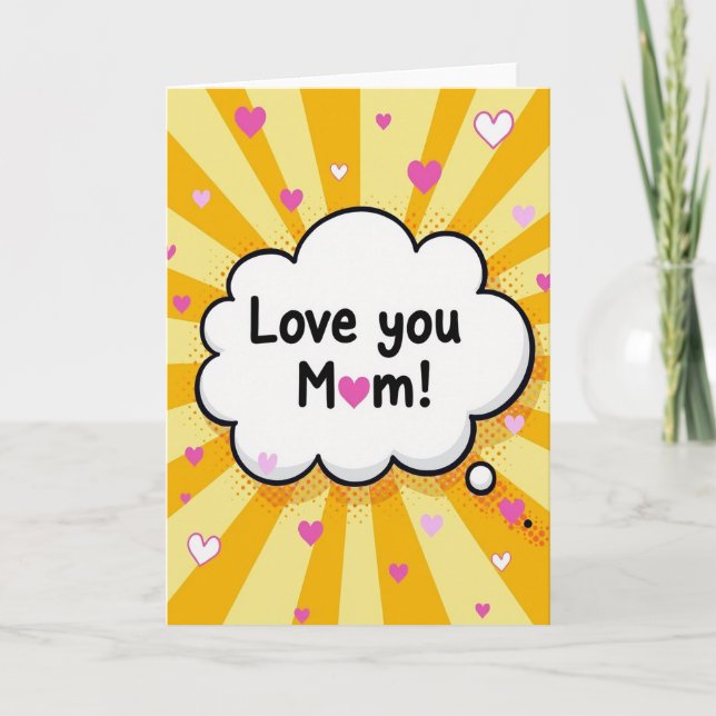 Love You Mamma Pop Art-kort Kort (Framsida)