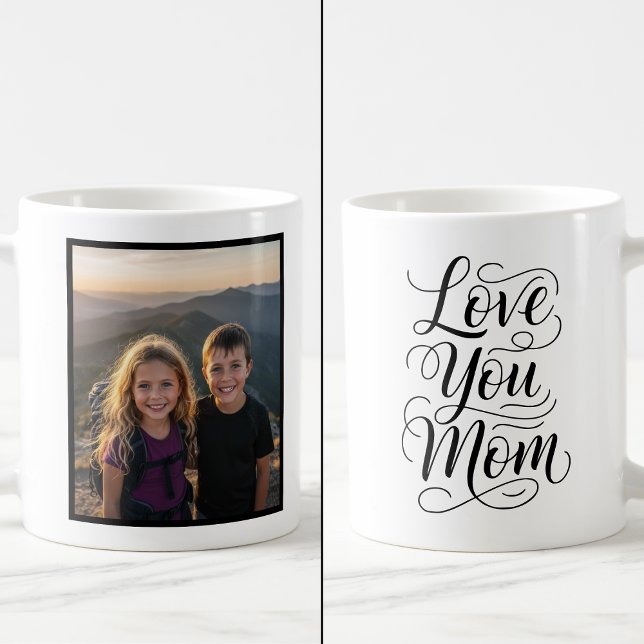 Love You Mom 1 Photo Keepsake Kaffemugg (Skapare uppladdad)