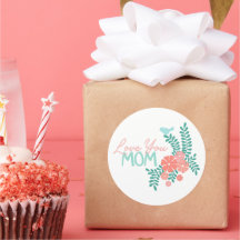 Love you mom callipraphy floral frame