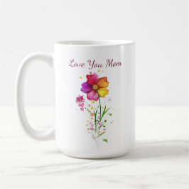 Love You Mom Floral Mug – Mother’s Day Gift Kaffemugg