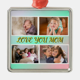 Love You Mom Pastel Tribute Keepsake Julgransprydnad Metall
