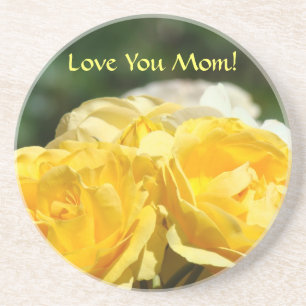 Love You Mom! presenter Gula Rosor Blommor underlä Underlägg Sandsten